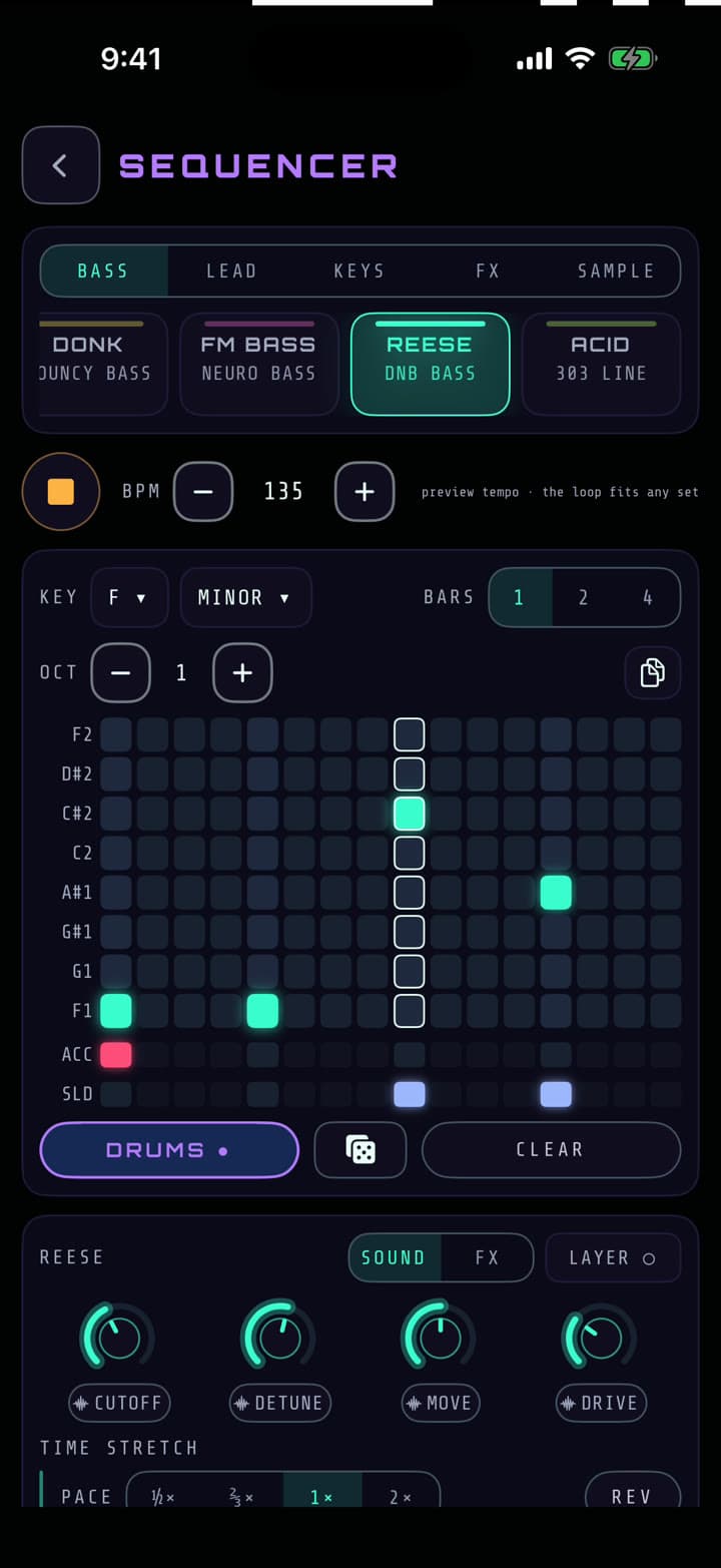 The Loop Lab step sequencer with a trance lead pattern
